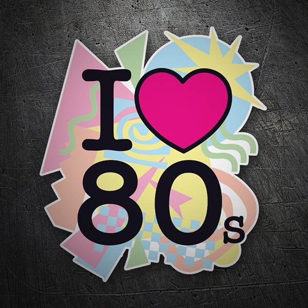 Aufkleber: I Love 80s retro 1