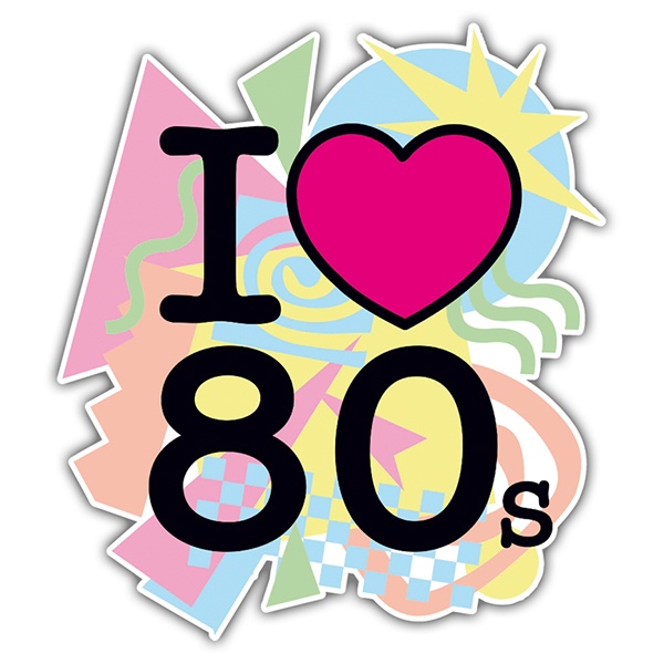 Aufkleber: I Love 80s retro