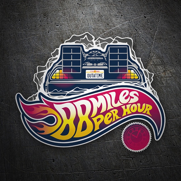 Aufkleber: Nummer 88 Retro DeLorean