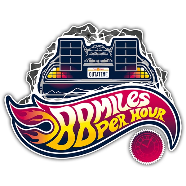 Aufkleber: Nummer 88 Retro DeLorean