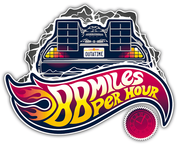 Aufkleber: Nummer 88 Retro DeLorean