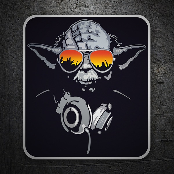 Aufkleber: Yoda DJ