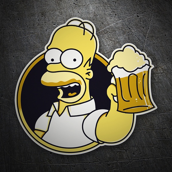 Aufkleber: Homer Bier trinken