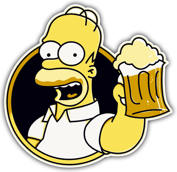 Aufkleber: Homer Bier trinken