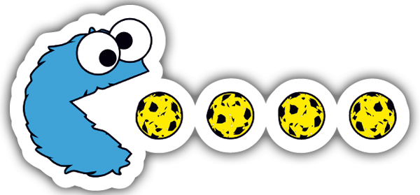 Aufkleber: Pac-Man Cookie Monster