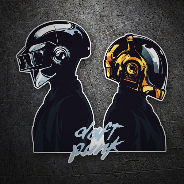 Aufkleber: Daft Punk mit stilisierten Figuren
