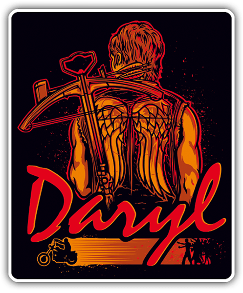 Aufkleber: Daryl Dixon mit Kreuzpfeilen