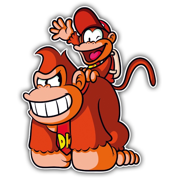 Aufkleber: Esel & Diddy Kong