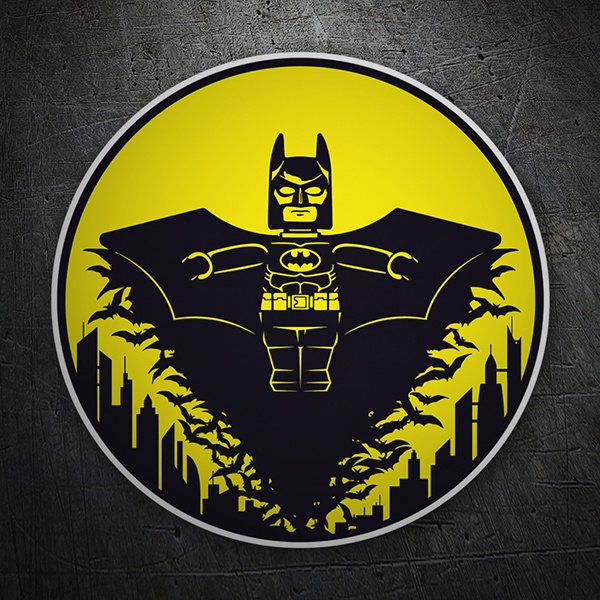 Aufkleber: Batman Lego über Gotham