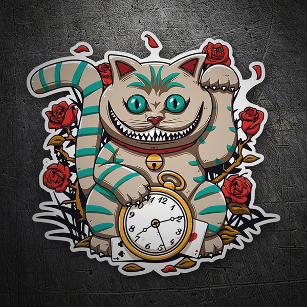 Aufkleber: Die Cheshire Cat-Uhr