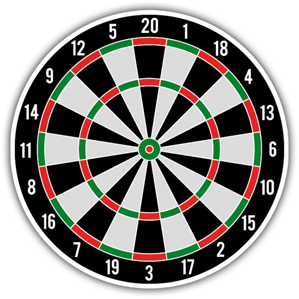 Aufkleber: Kreisf&ouml;rmige Dartscheibe in Mehrfarben