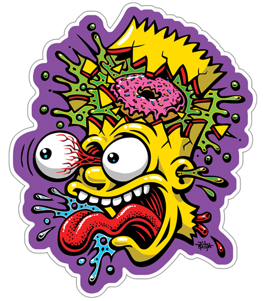 Aufkleber: Bart Simpson zerlegt