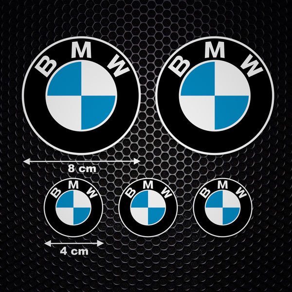 Aufkleber: Set 5X BMW Logo in konzentrischen Kreisen