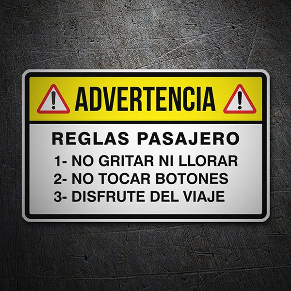 Aufkleber: Reglas Pasajero