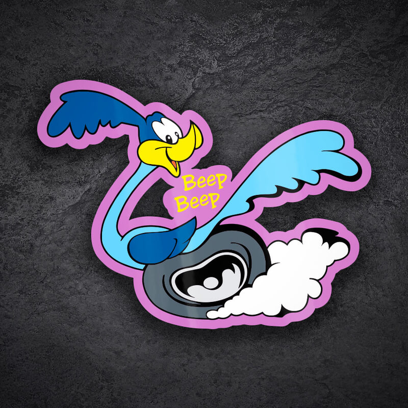 Aufkleber: Road Runner Linkes Rad Beep