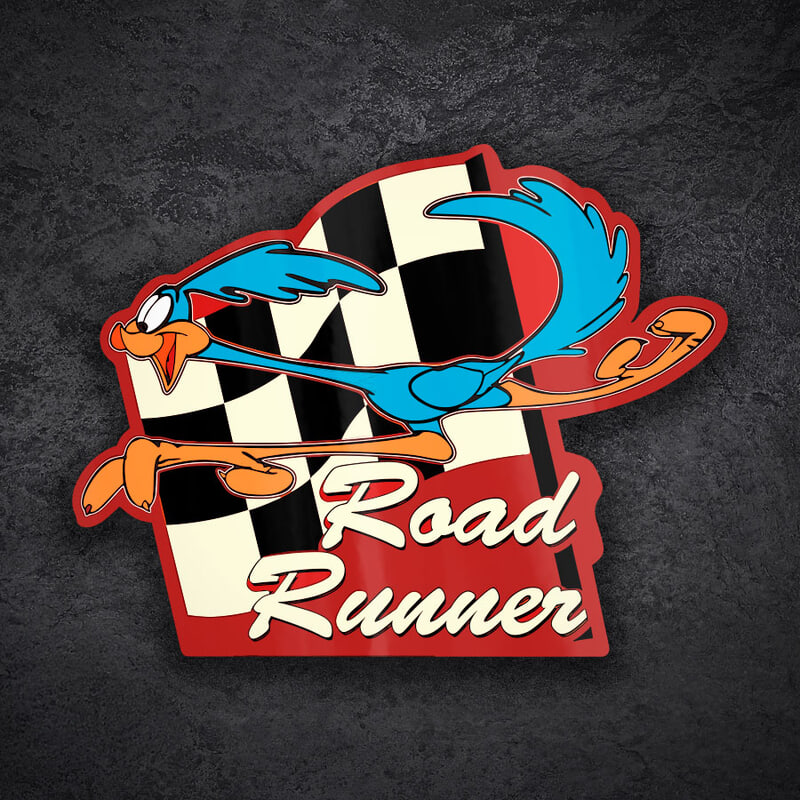 Aufkleber: Road Runner Flagge Links