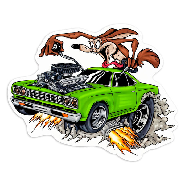 Aufkleber: Coyote Grünes Muscle Car 8-Ball