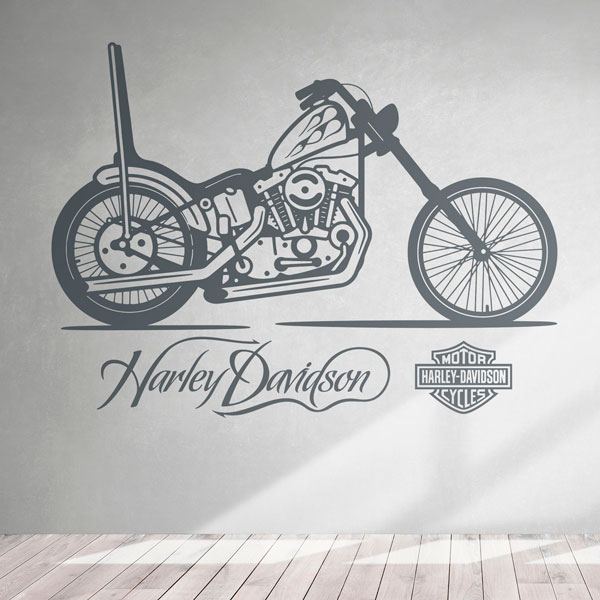 Wandtattoos: Harley Davidson Chopper
