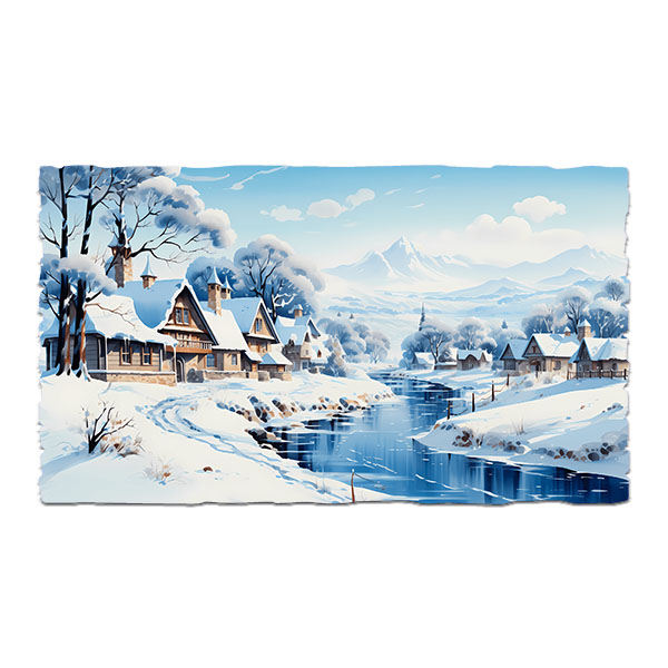 Wandtattoos: Winterhütten