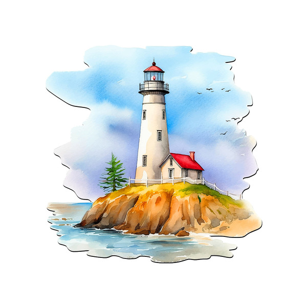 Wandtattoos: Aquarell Leuchtturm