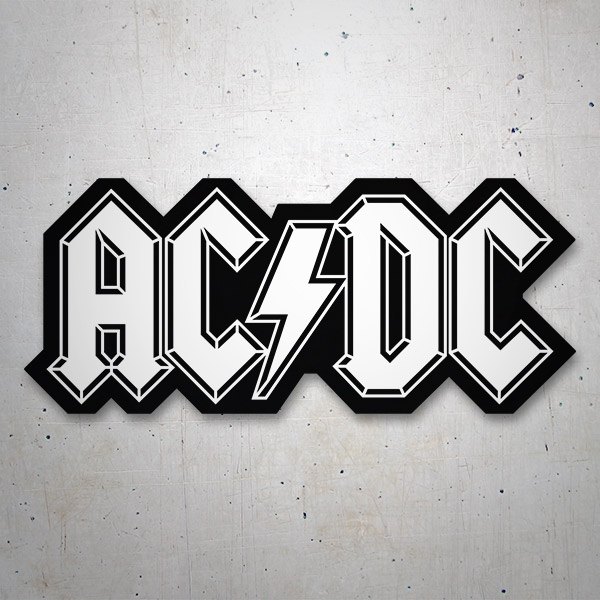 Aufkleber: ACDC mit Blitz zwischen den Buchstaben