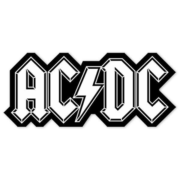 Aufkleber: ACDC mit Blitz zwischen den Buchstaben