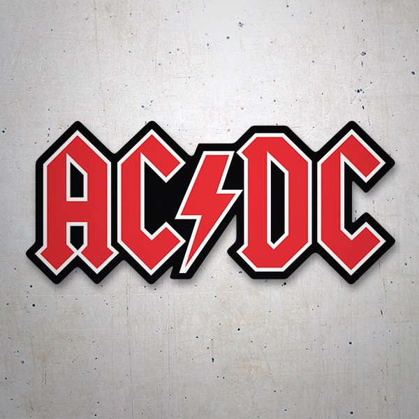 Aufkleber: AC/DC Rot mit Blitz