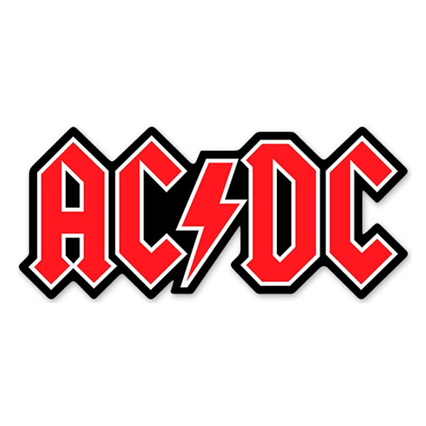 Aufkleber: AC/DC Rot mit Blitz