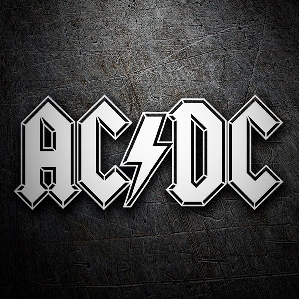 Aufkleber: AC/DC mit Blitz zwischen Buchstaben