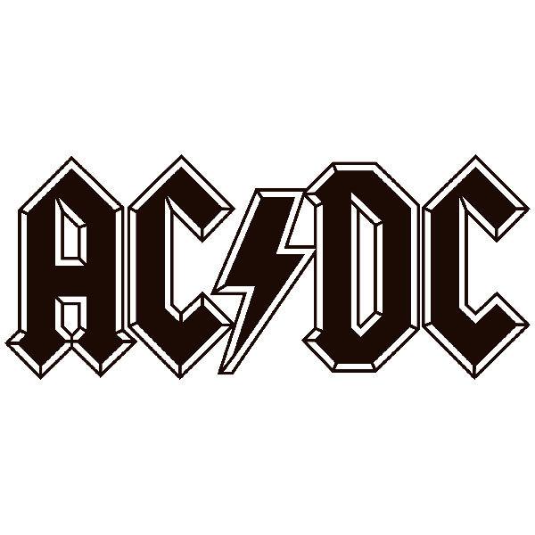 Aufkleber: AC/DC mit Blitz zwischen Buchstaben