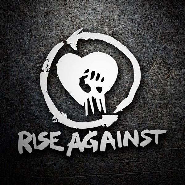 Aufkleber: Rise Against mit Herz und Faust