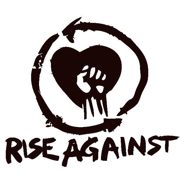 Aufkleber: Rise Against mit Herz und Faust