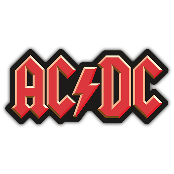 Aufkleber: Logotipo AC/DC mit Blitz