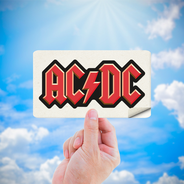 Aufkleber: Logotipo AC/DC mit Blitz
