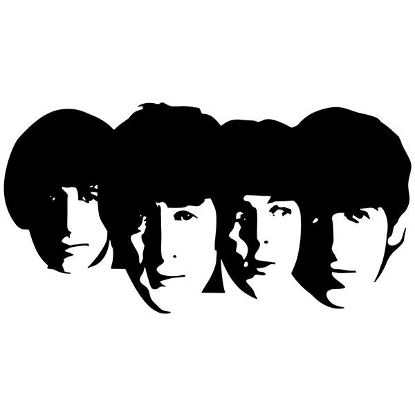 Aufkleber: Silhouette der vier Mitglieder von The Beatles