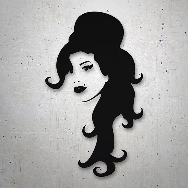 Aufkleber: Profil von Amy Winehouse mit Hut
