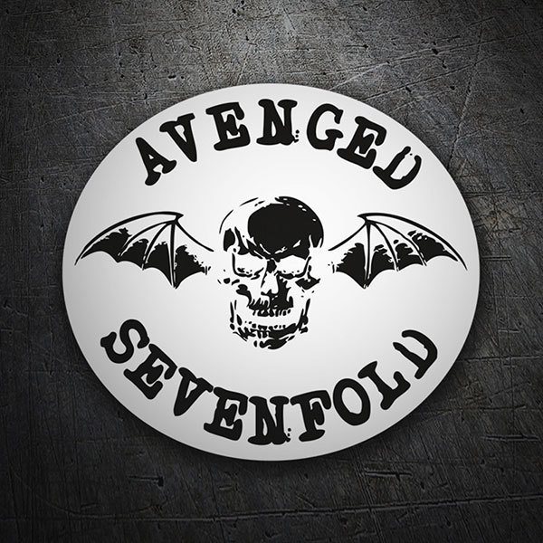 Aufkleber: Avenged Sevenfold mit Fledermaus-Sch&auml;del und Fl&uuml;ge
