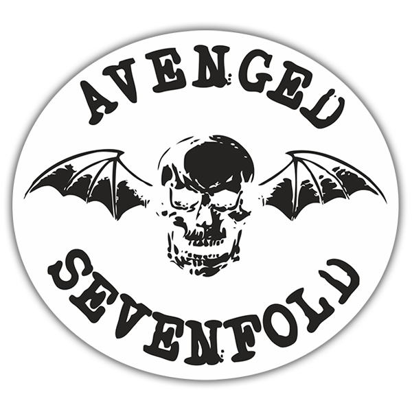 Aufkleber: Avenged Sevenfold mit Fledermaus-Sch&auml;del und Fl&uuml;ge