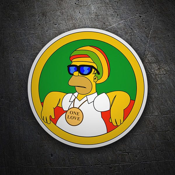 Aufkleber: Homer Simpson Reggae 