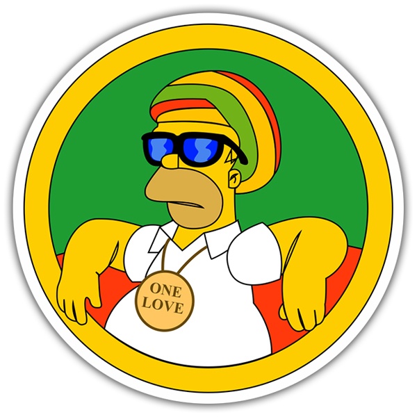 Aufkleber: Homer Simpson Reggae 