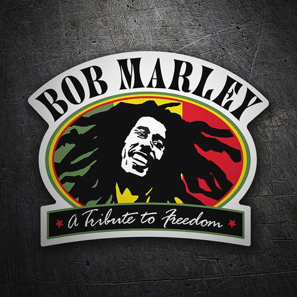Aufkleber: Bob Marley Tribute mit ovalem Design