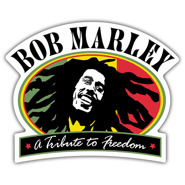 Aufkleber: Bob Marley Tribute mit ovalem Design
