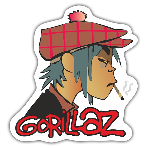 Aufkleber: Gorillaz 2-D Baskenmütze