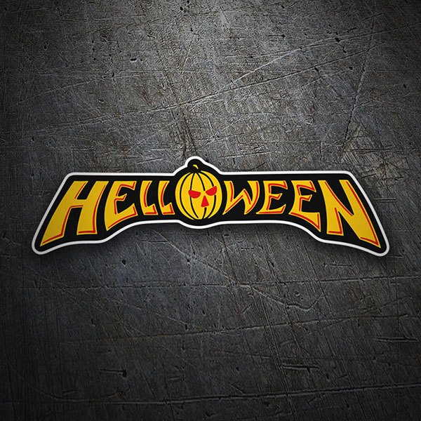 Aufkleber: HELLOWEEN mit K&uuml;rbis im Horizontalen Design