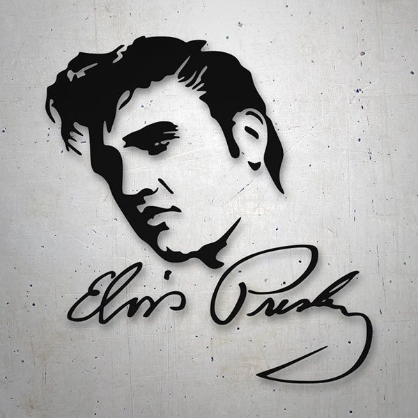 Aufkleber: Elvis Presley Foto mit Autogramm