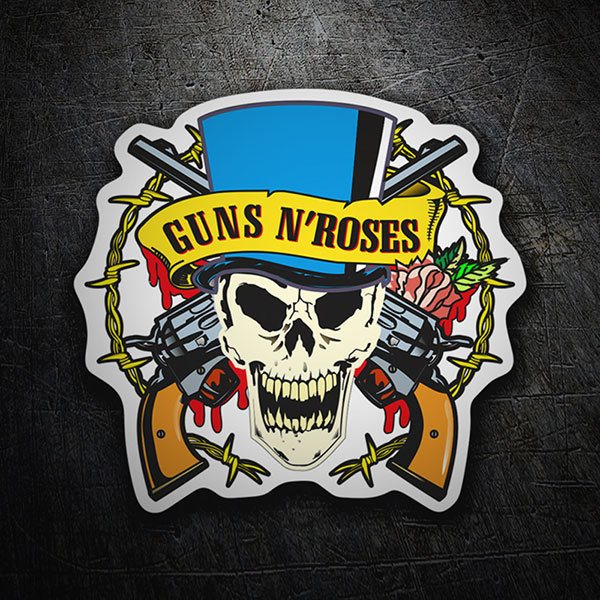 Aufkleber: Guns N' Roses Schädel Farbe