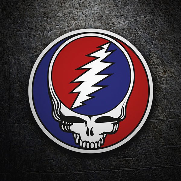 Aufkleber: Grateful Dead mit stilisierter Totenkopf