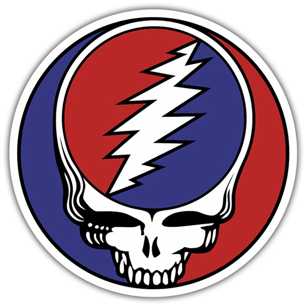 Aufkleber: Grateful Dead mit stilisierter Totenkopf