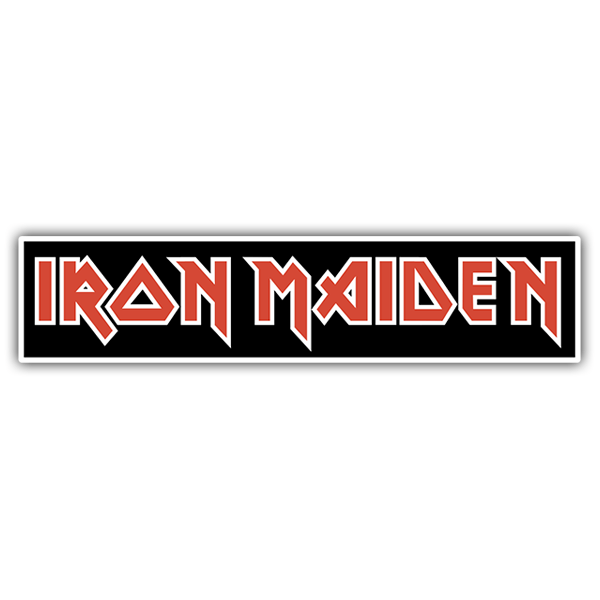 Aufkleber: Iron Maiden in Rot