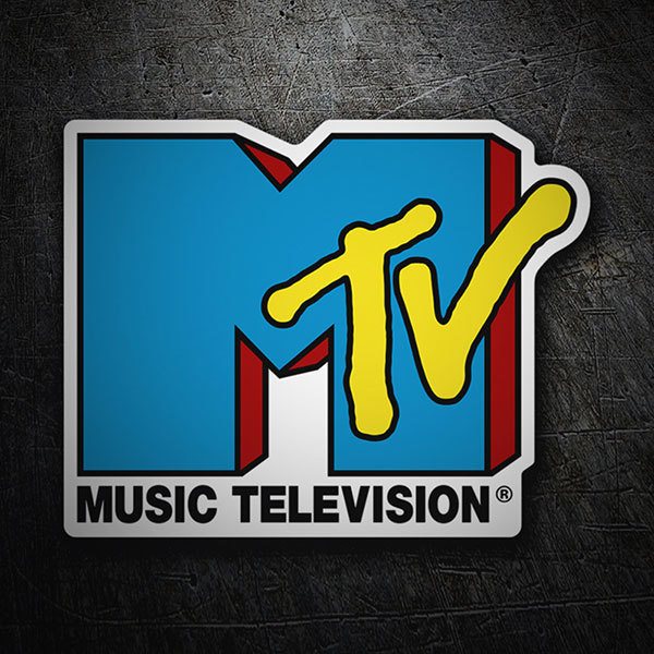 Aufkleber: MTV Blau mit Retro Schriftzug
